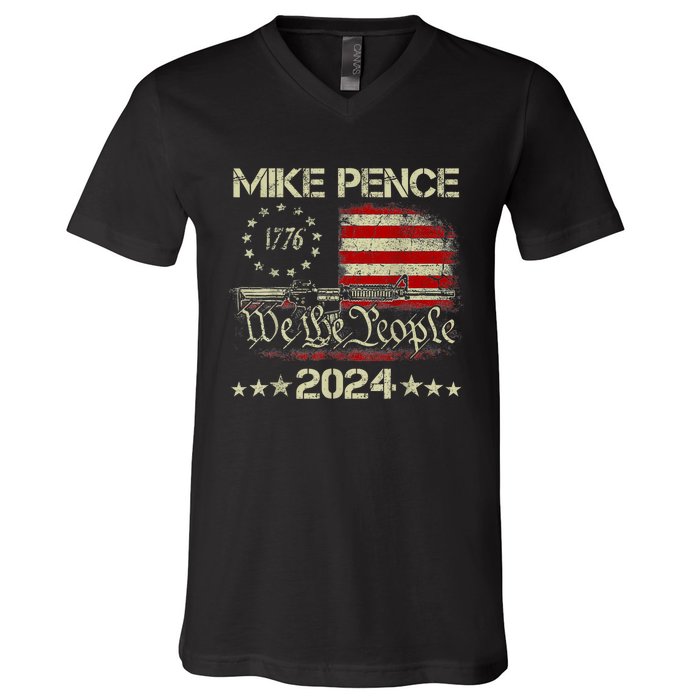 Pence 2024 Anti Biden Harris Mike Pence For President V-Neck T-Shirt