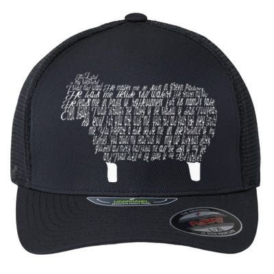 Psalm 23 Bible Scripture Lamb Flexfit Unipanel Trucker Cap