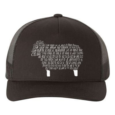 Psalm 23 Bible Scripture Lamb Yupoong Adult 5-Panel Trucker Hat