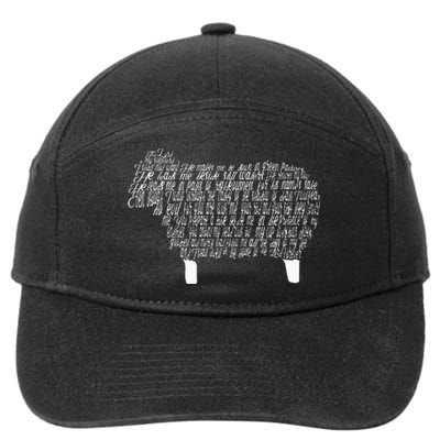 Psalm 23 Bible Scripture Lamb 7-Panel Snapback Hat