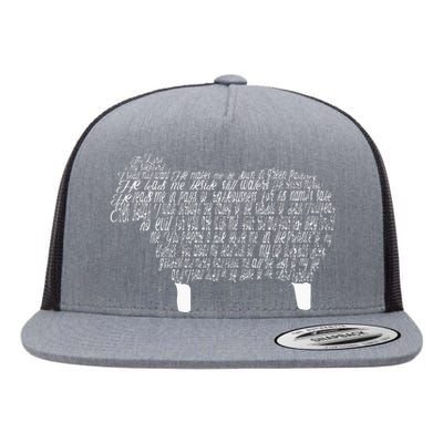 Psalm 23 Bible Scripture Lamb Flat Bill Trucker Hat