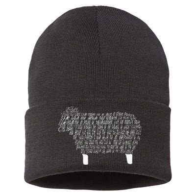 Psalm 23 Bible Scripture Lamb Sustainable Knit Beanie