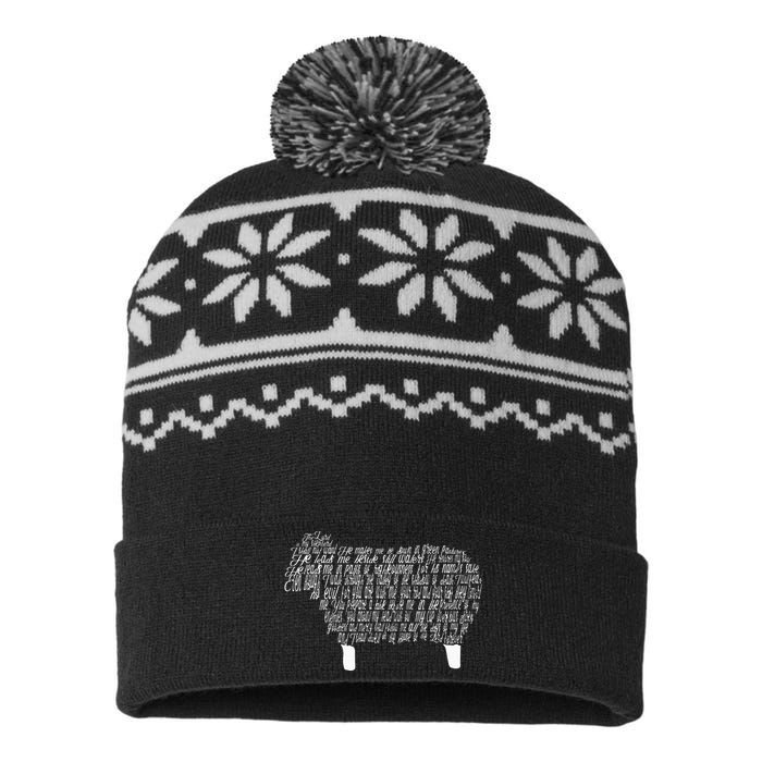 Psalm 23 Bible Scripture Lamb USA-Made Snowflake Beanie