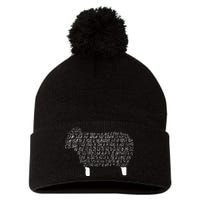 Psalm 23 Bible Scripture Lamb Pom Pom 12in Knit Beanie