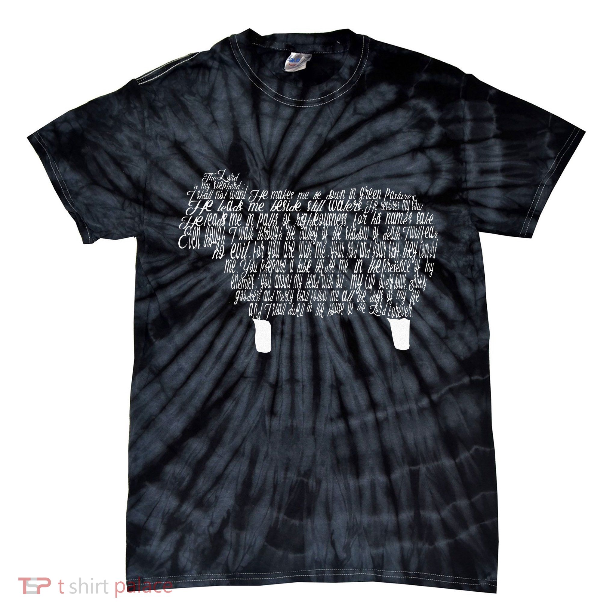 Psalm 23 Bible Scripture Lamb Tie-Dye T-Shirt