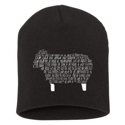 Psalm 23 Bible Scripture Lamb Short Acrylic Beanie