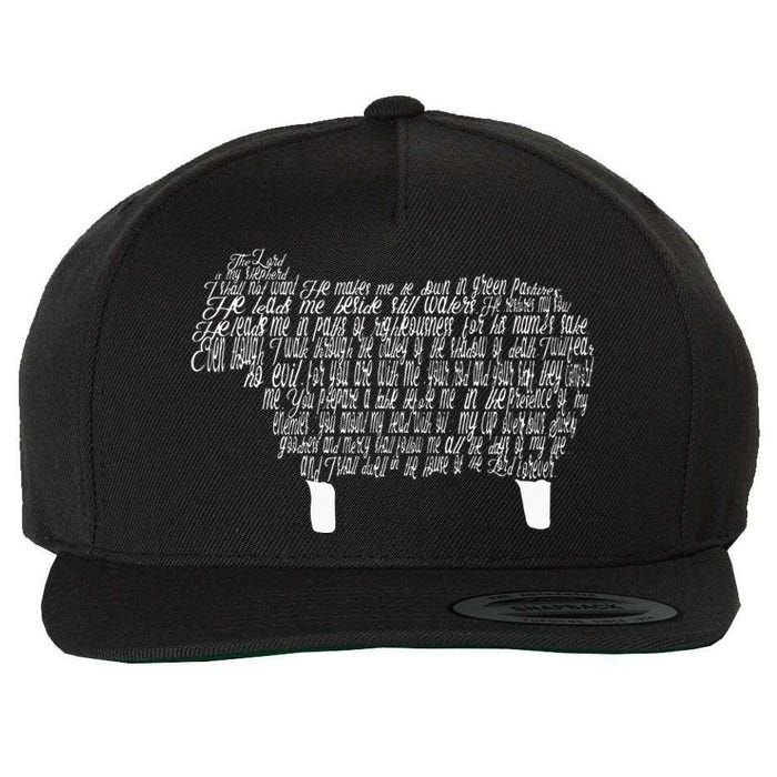 Psalm 23 Bible Scripture Lamb Wool Snapback Cap