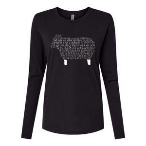 Psalm 23 Bible Scripture Lamb Womens Cotton Relaxed Long Sleeve T-Shirt