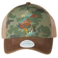 Player 2 Funny Video Game Lover Joystick Retro Matching Gamer Couple Legacy Tie Dye Trucker Hat