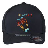 Player 2 Funny Video Game Lover Joystick Retro Matching Gamer Couple Flexfit Unipanel Trucker Cap