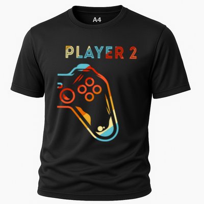 Player 2 Funny Video Game Lover Joystick Retro Matching Gamer Couple Performance Shirt