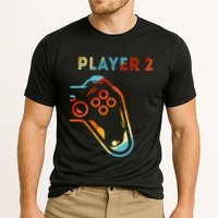 Player 2 Funny Video Game Lover Joystick Retro Matching Gamer Couple Performance Shirt