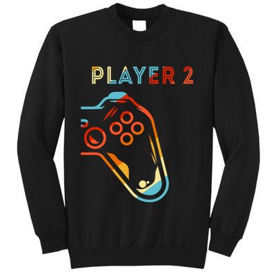 Player 2 Funny Video Game Lover Joystick Retro Matching Gamer Couple Sweatshirt