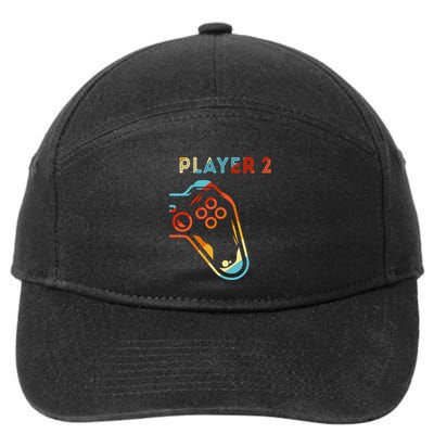 Player 2 Funny Video Game Lover Joystick Retro Matching Gamer Couple 7-Panel Snapback Hat