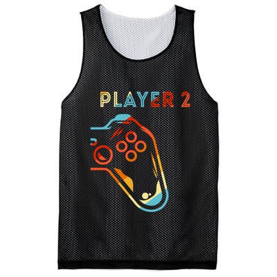 Player 2 Funny Video Game Lover Joystick Retro Matching Gamer Couple Mesh Reversible Basketball Jersey Tank