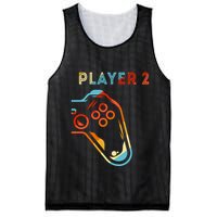 Player 2 Funny Video Game Lover Joystick Retro Matching Gamer Couple Mesh Reversible Basketball Jersey Tank