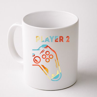 Player 2 Funny Video Game Lover Joystick Retro Matching Gamer Couple Coffee Mug