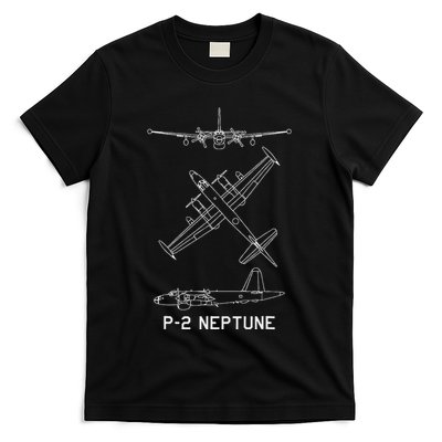 P 2 Neptune American Asw Aircraft Blueprints T-Shirt