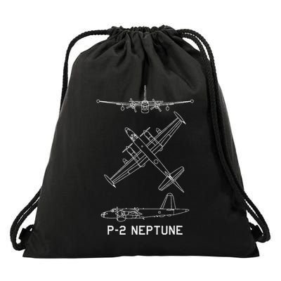 P 2 Neptune American Asw Aircraft Blueprints Drawstring Bag