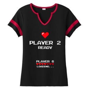 Player 2 Player 6 Loading Gift Retro Gaming Gift Announcet Gift Ladies Halftime Notch Neck Tee