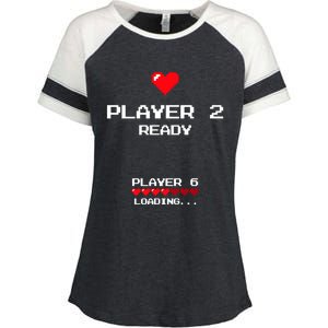 Player 2 Player 6 Loading Gift Retro Gaming Gift Announcet Gift Enza Ladies Jersey Colorblock Tee