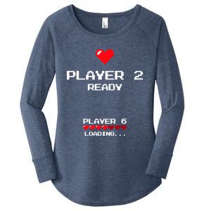 Player 2 Player 6 Loading Gift Retro Gaming Gift Announcet Gift Women's Perfect Tri Tunic Long Sleeve Shirt