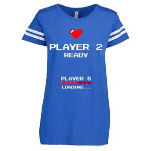 Player 2 Player 6 Loading Gift Retro Gaming Gift Announcet Gift Enza Ladies Jersey Football T-Shirt