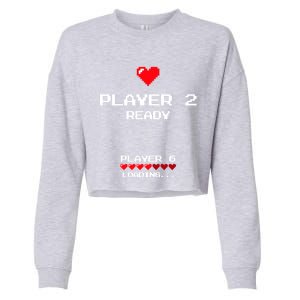 Player 2 Player 6 Loading Gift Retro Gaming Gift Announcet Gift Cropped Pullover Crew