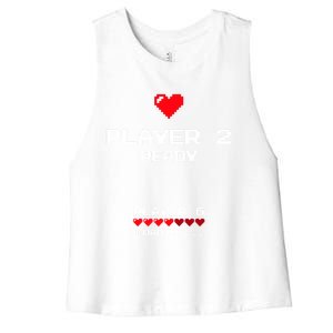 Player 2 Player 6 Loading Gift Retro Gaming Gift Announcet Gift Women's Racerback Cropped Tank