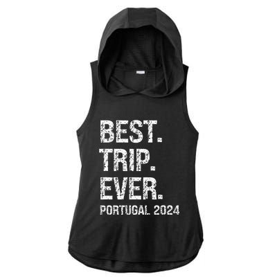 Portugal 2024 Portugal Vacation 2024 Portugal Family Ladies PosiCharge Tri-Blend Wicking Draft Hoodie Tank