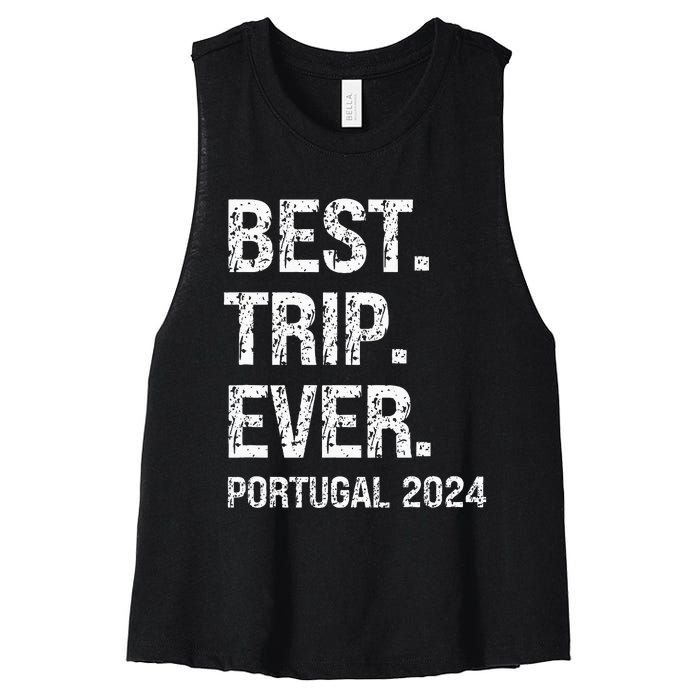 Portugal 2024 Portugal Vacation 2024 Portugal Family Women's Racerback Cropped Tank