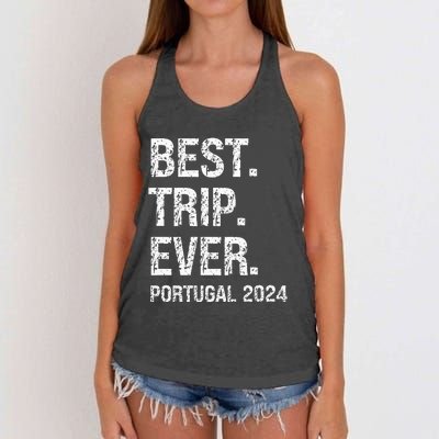 Portugal 2024 Portugal Vacation 2024 Portugal Family Women's Knotted Racerback Tank