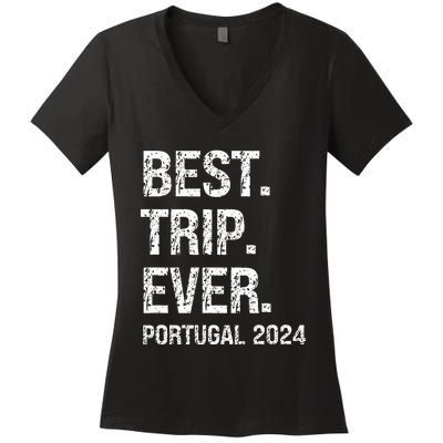 Portugal 2024 Portugal Vacation 2024 Portugal Family Women's V-Neck T-Shirt