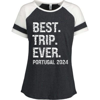 Portugal 2024 Portugal Vacation 2024 Portugal Family Enza Ladies Jersey Colorblock Tee