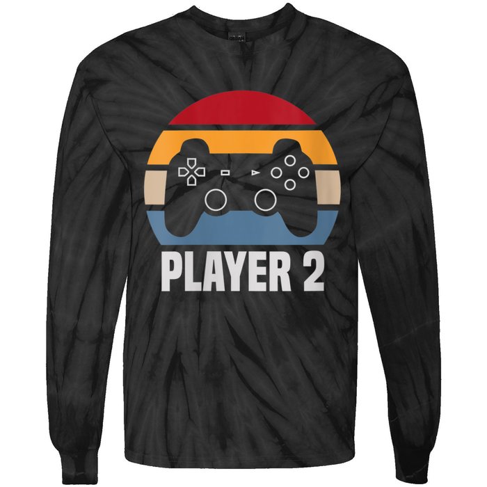 Player 2 Player 1 Couple Matching Video Gamer Tie-Dye Long Sleeve Shirt