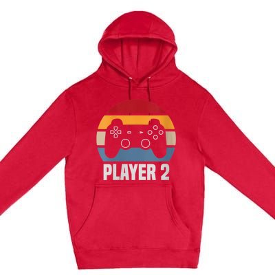 Player 2 Player 1 Couple Matching Video Gamer Premium Pullover Hoodie