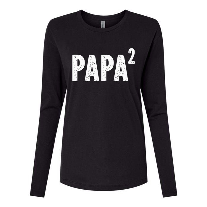 Papa 2 Papa Squared For Grandpa From Granddaughter Grandson Womens Cotton Relaxed Long Sleeve T-Shirt