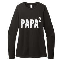 Papa 2 Papa Squared For Grandpa From Granddaughter Grandson Womens CVC Long Sleeve Shirt