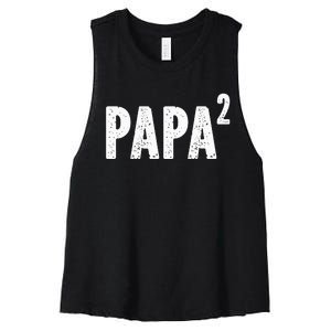 Papa 2 Papa Squared For Grandpa From Granddaughter Grandson Women's Racerback Cropped Tank