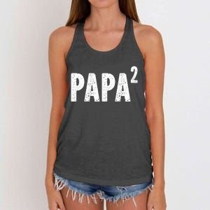 Papa 2 Papa Squared For Grandpa From Granddaughter Grandson Women's Knotted Racerback Tank