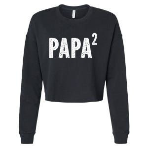 Papa 2 Papa Squared For Grandpa From Granddaughter Grandson Cropped Pullover Crew