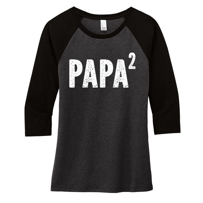 Papa 2 Papa Squared For Grandpa From Granddaughter Grandson Women's Tri-Blend 3/4-Sleeve Raglan Shirt