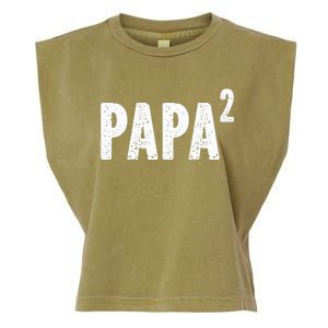 Papa 2 Papa Squared For Grandpa From Granddaughter Grandson Garment-Dyed Women's Muscle Tee