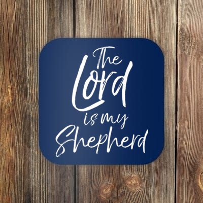 Psalm 23 Quote Bible Verse Gift Cute The Lord Is My Shepherd Premium Coaster