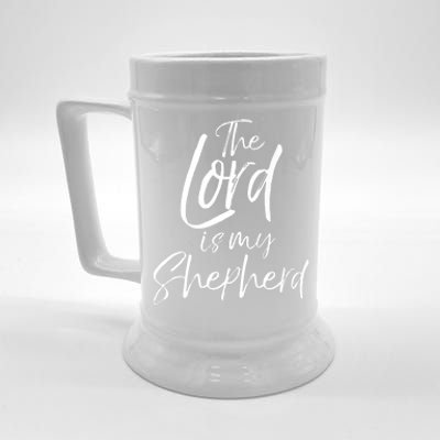 Psalm 23 Quote Bible Verse Gift Cute The Lord Is My Shepherd Premium Beer Stein