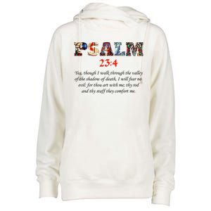 PSALM 23:4 Christin Bible Quote Womens Funnel Neck Pullover Hood