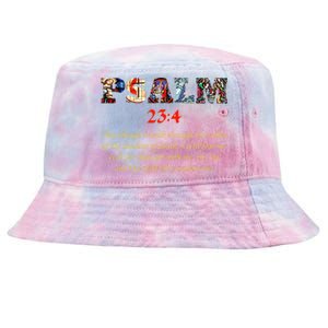 PSALM 23:4 Christin Bible Quote Tie-Dyed Bucket Hat