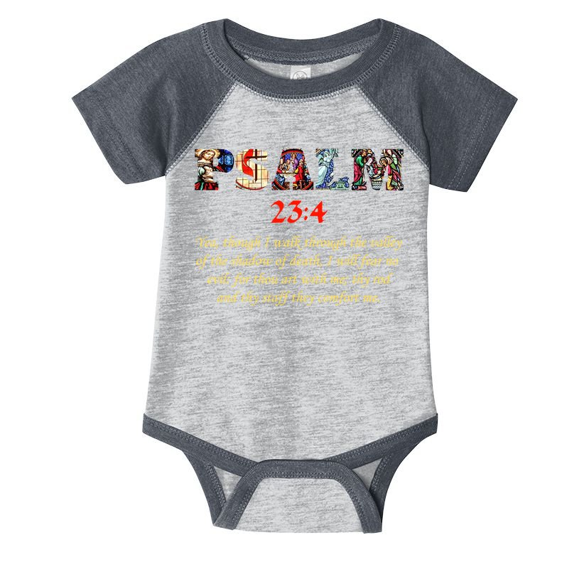 PSALM 23:4 Christin Bible Quote Infant Baby Jersey Bodysuit