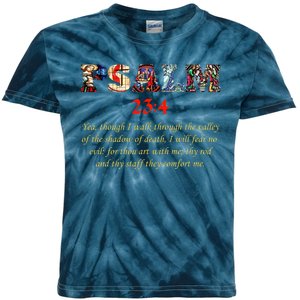 PSALM 23:4 Christin Bible Quote Kids Tie-Dye T-Shirt