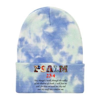 PSALM 23:4 Christin Bible Quote Tie Dye 12in Knit Beanie